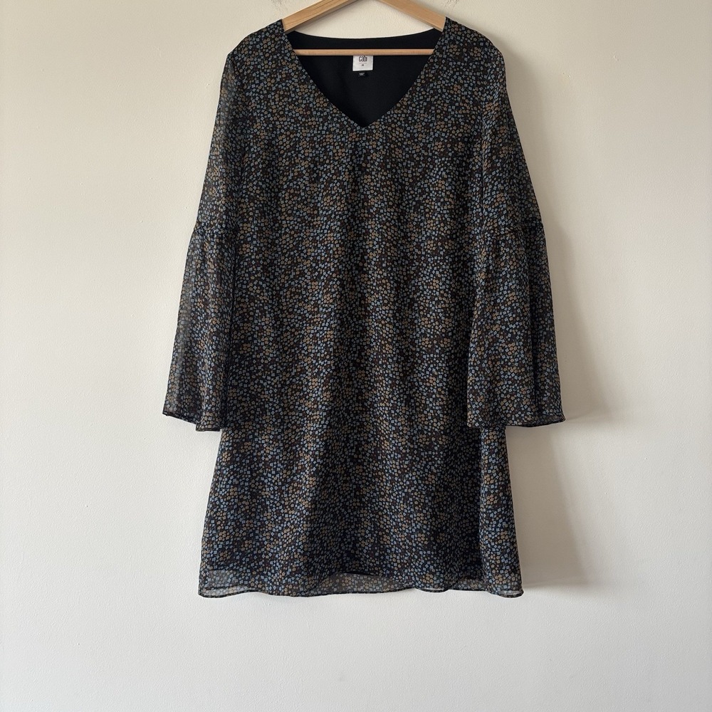 Cabi‎ Women's Floral Dress Lined Size M Flare Sleeve Feminine Work Office Preppy